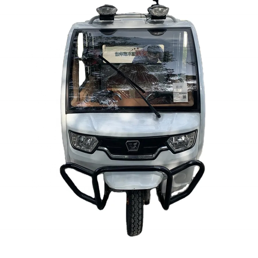 Adults Three-wheel 3 Seat Fully Enclosed Electric Passenger Tricycle Cheap Price 1200w 48V 1000W Closed Walking Style Shoes 2024